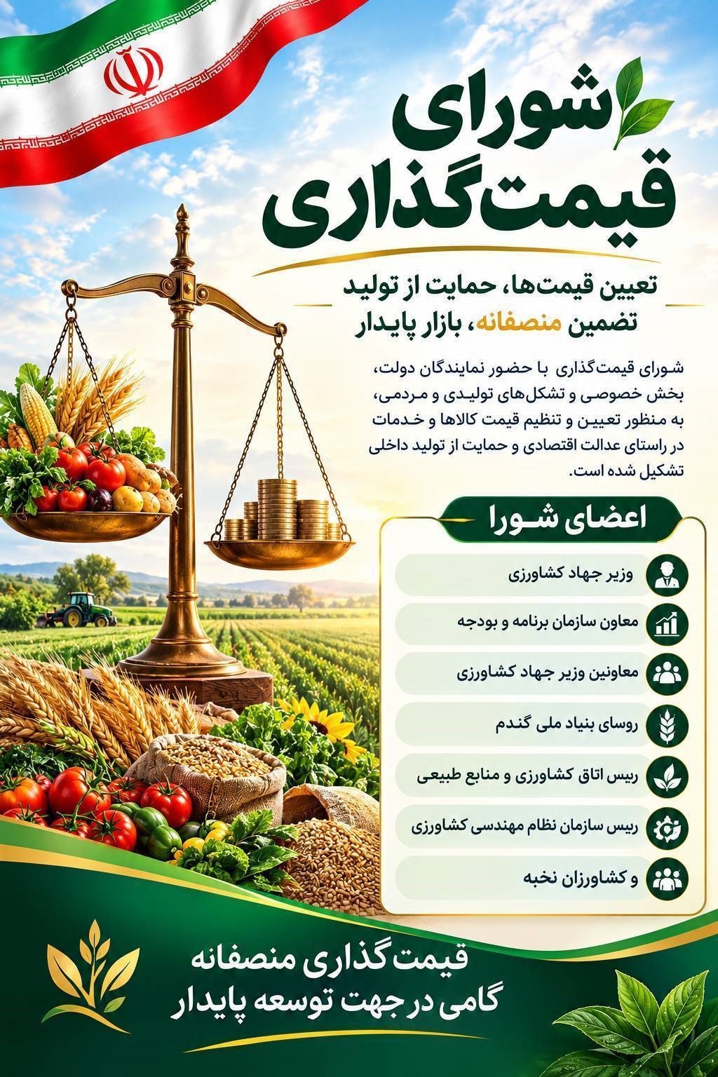 باحضور قائم‌مقام صندوق بیمه کشاورزی تشکیل شد؛ نشست شورای قیمت‌گذاری و اتخاذ سیاست های حمایتی کشاورزی